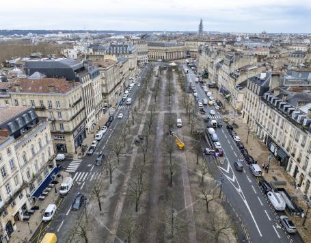 Photo des allées de Tourny avec perspective sur la place de la Comédie à Bordeaux 